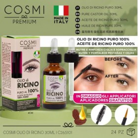 COSMI ACEITE DE RICINO 100% PURO CON APLICADORES PARA CEJAS