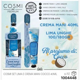 CREMA DE MANOS DE COCO SET CON LIMA DE UÑAS - COSMI
