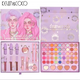KIT PALETA SOMBRAS  50 COLORS EYE SHADOW Y FACE PALE
