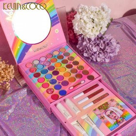 KIT PALETA DE SOMBRAS DE OJOS GRANDE CON LABIALES Y CORRECTOR